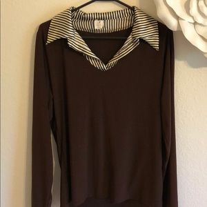 Long Sleeve, Collared Blouse